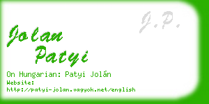 jolan patyi business card