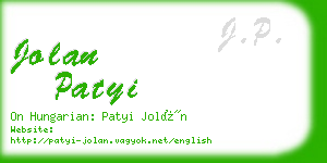 jolan patyi business card